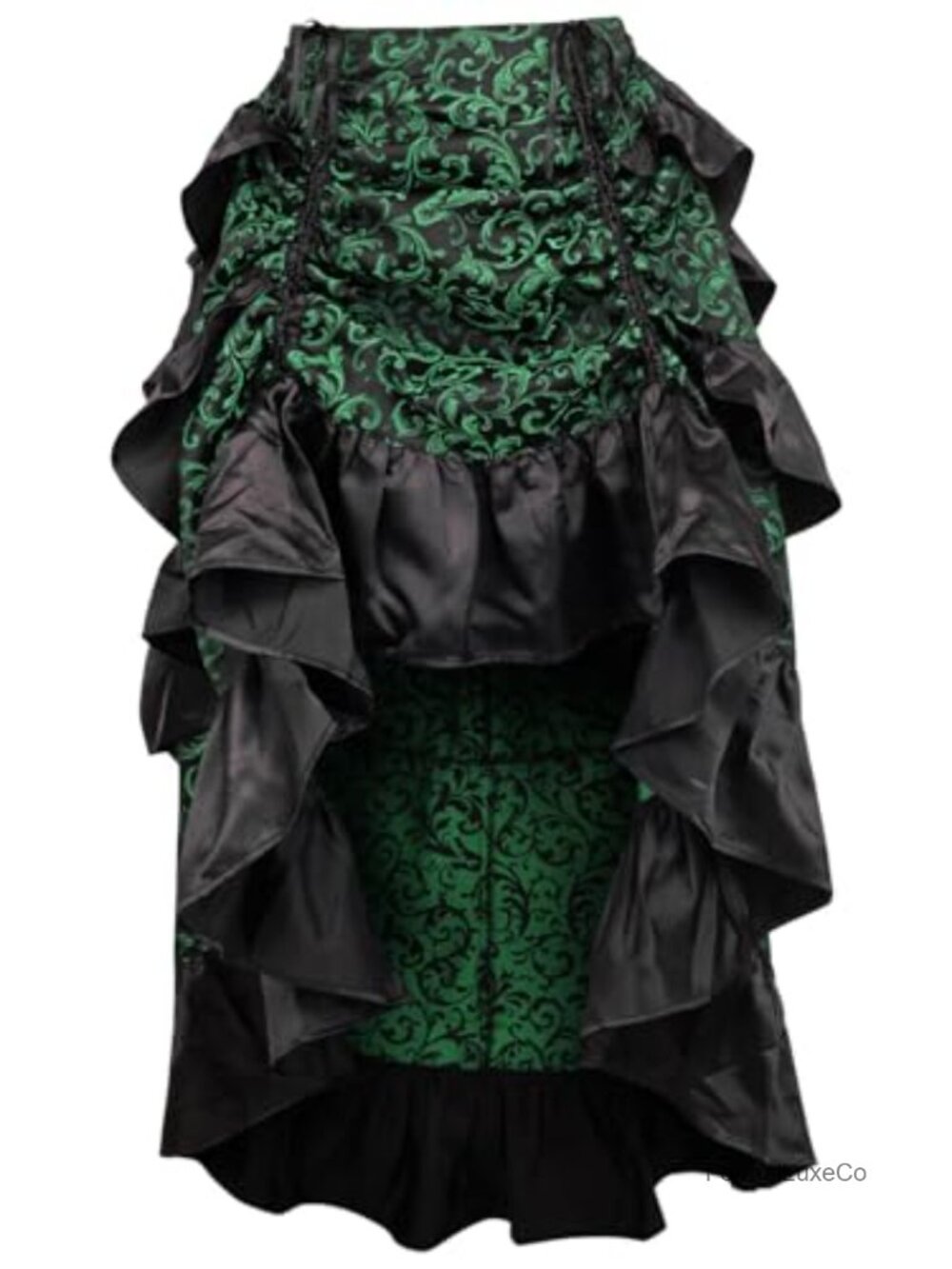 Brocade High Low Bustle Skirt Adjustable Dance Halloween